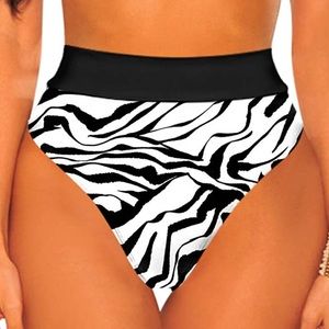 Cheeky High Waisted Zebra Bikini Bottoms